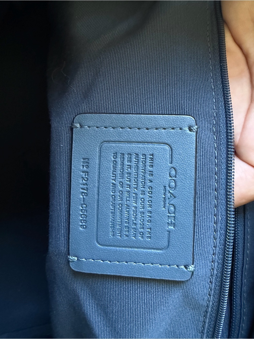 Coach Kleo Carry All Blue Leather Shoulder Bag - Picture 6 of 16